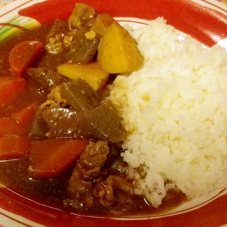 【リメイク】牛すじ煮込みの残りでカレー